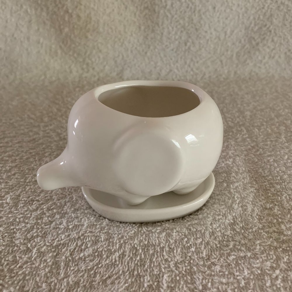 White Elephant Planter Container